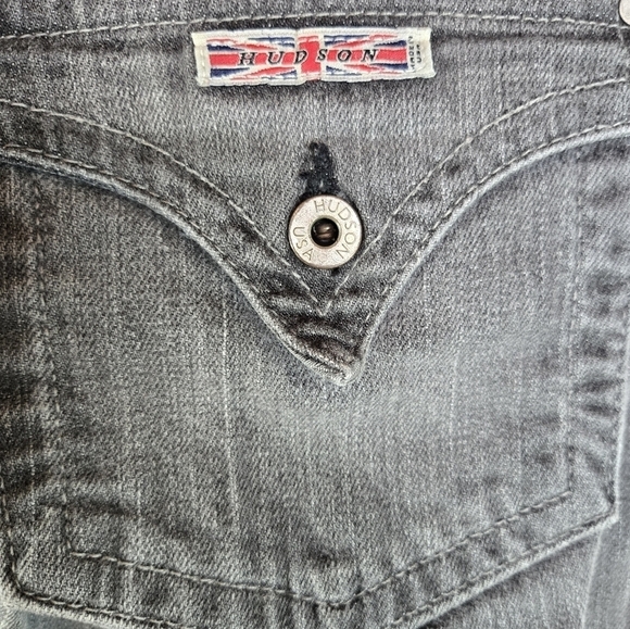 Vtg Hudson Beth gray button flap pocket low rise boot cut jeans - Picture 6 of 10